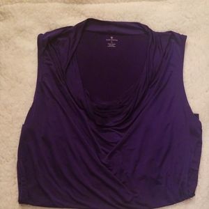 Cowl neck slinky shell